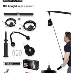 Mikolo Fitness LAT and Lift Pulley System, Dual Cable Machine(70" and 90") with Upgraded Loading Pin for Triceps Pull Down, Biceps Curl, Back, Forearm