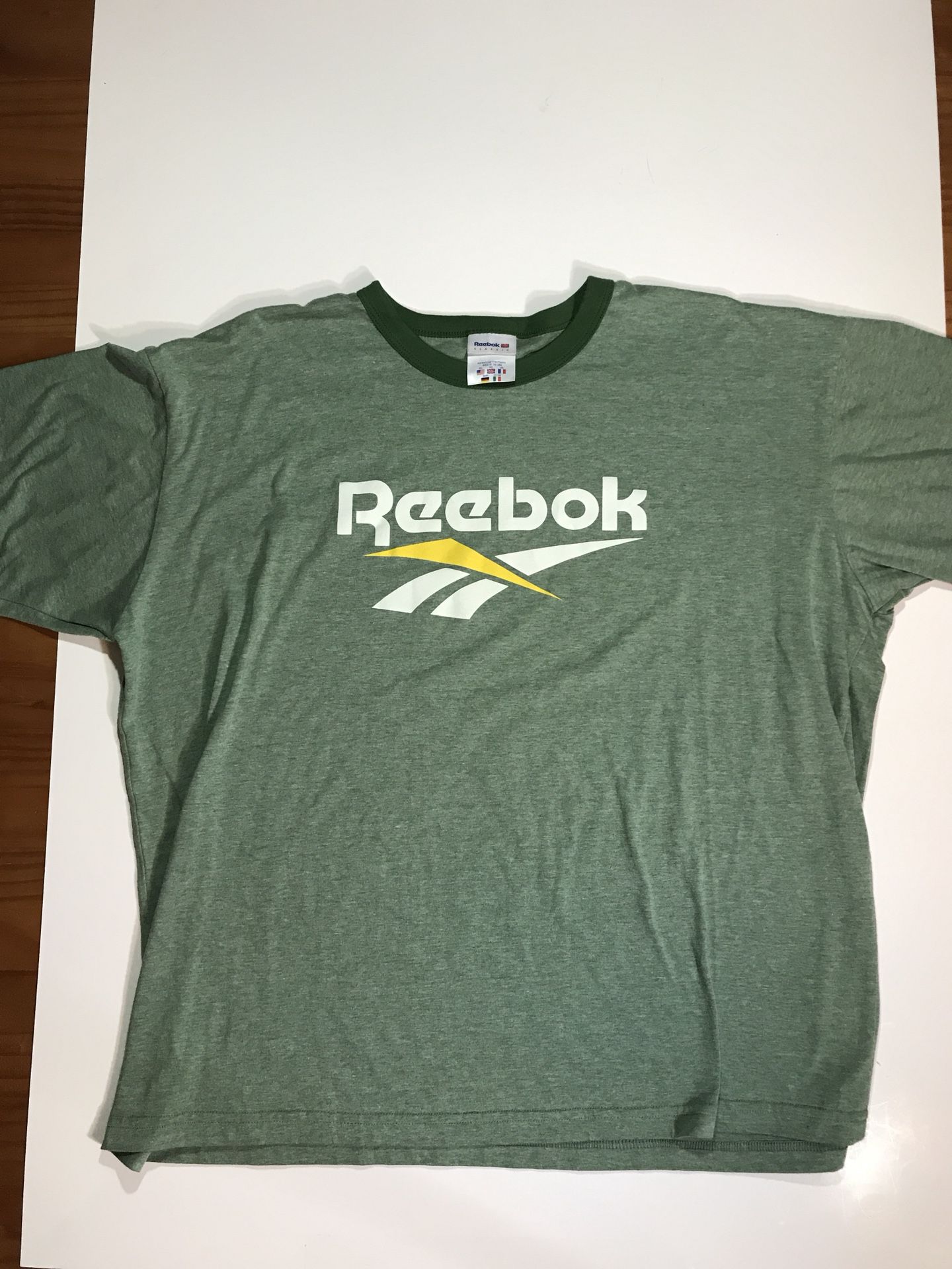 Reebok Classics Tee Shirt Green/Yellow 2XL