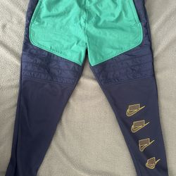 Nike Men’s Track Pants – Green & Navy – Size L