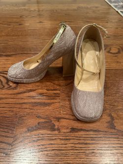 Glitter Platform Block Heels