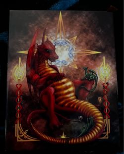 Red dragon art