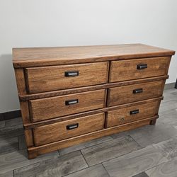 Rustic Solid Wood 6-Drawer Dresser – Heavy Duty & Stylish