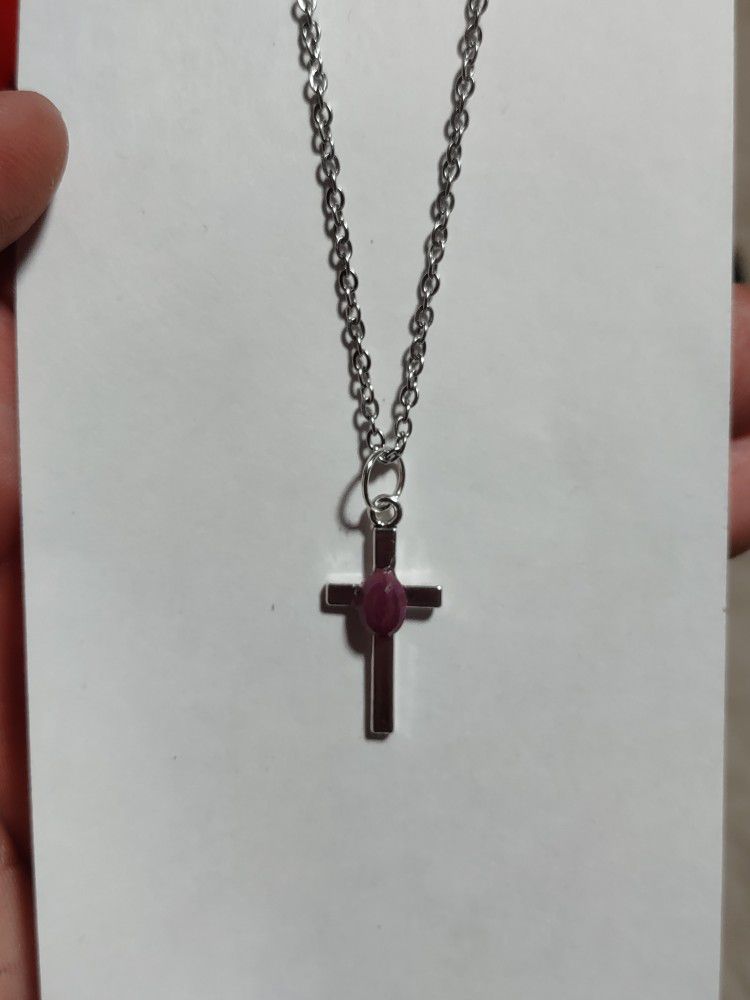 ruby cross necklace 