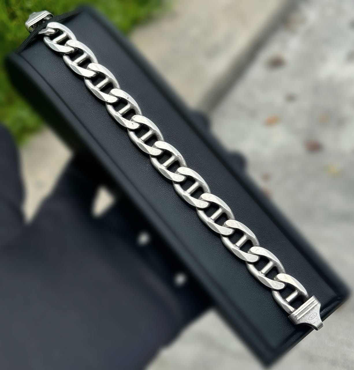 Jewelry .925 Sterling Silver mariner bracelet 9.50β 13.50mm 56.20g