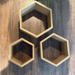 Hexagon Wall Shelves - Set Of 3