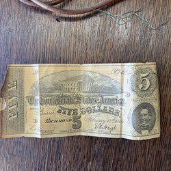 Confederate Five Dollars 1864
