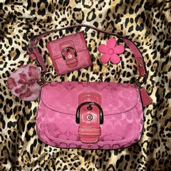 Coach Pink Soho Bag with Matching Wallet 