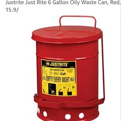 New  Just Rite 6 Gallon Oily Waste Can