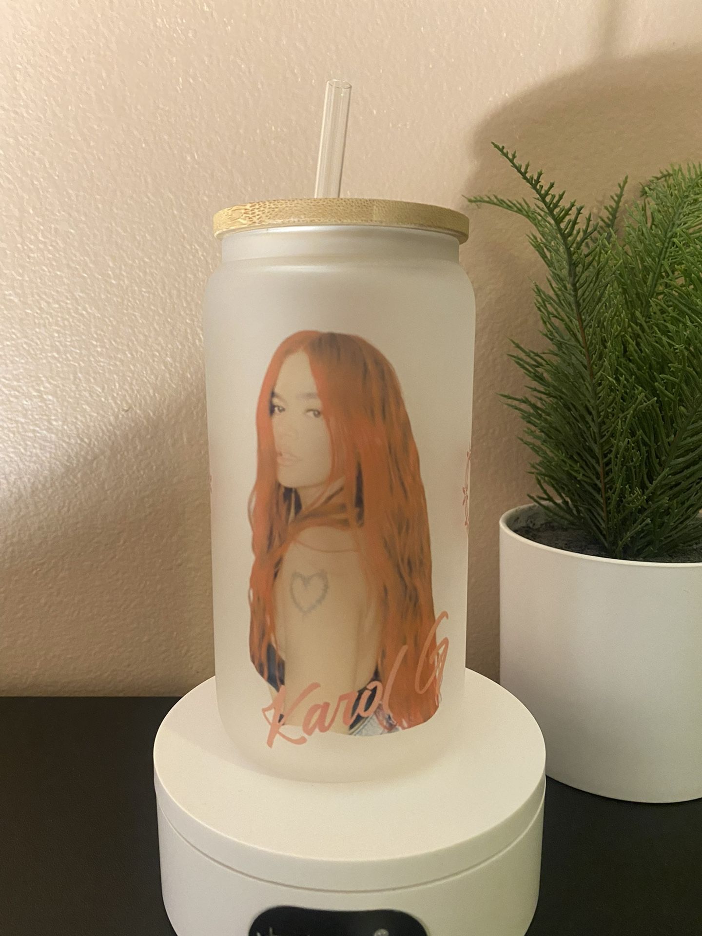 Glass Cup 16oz And Bamboo Lid