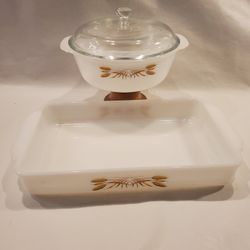 Fire King Golden Wheat Casserole and Lasagna