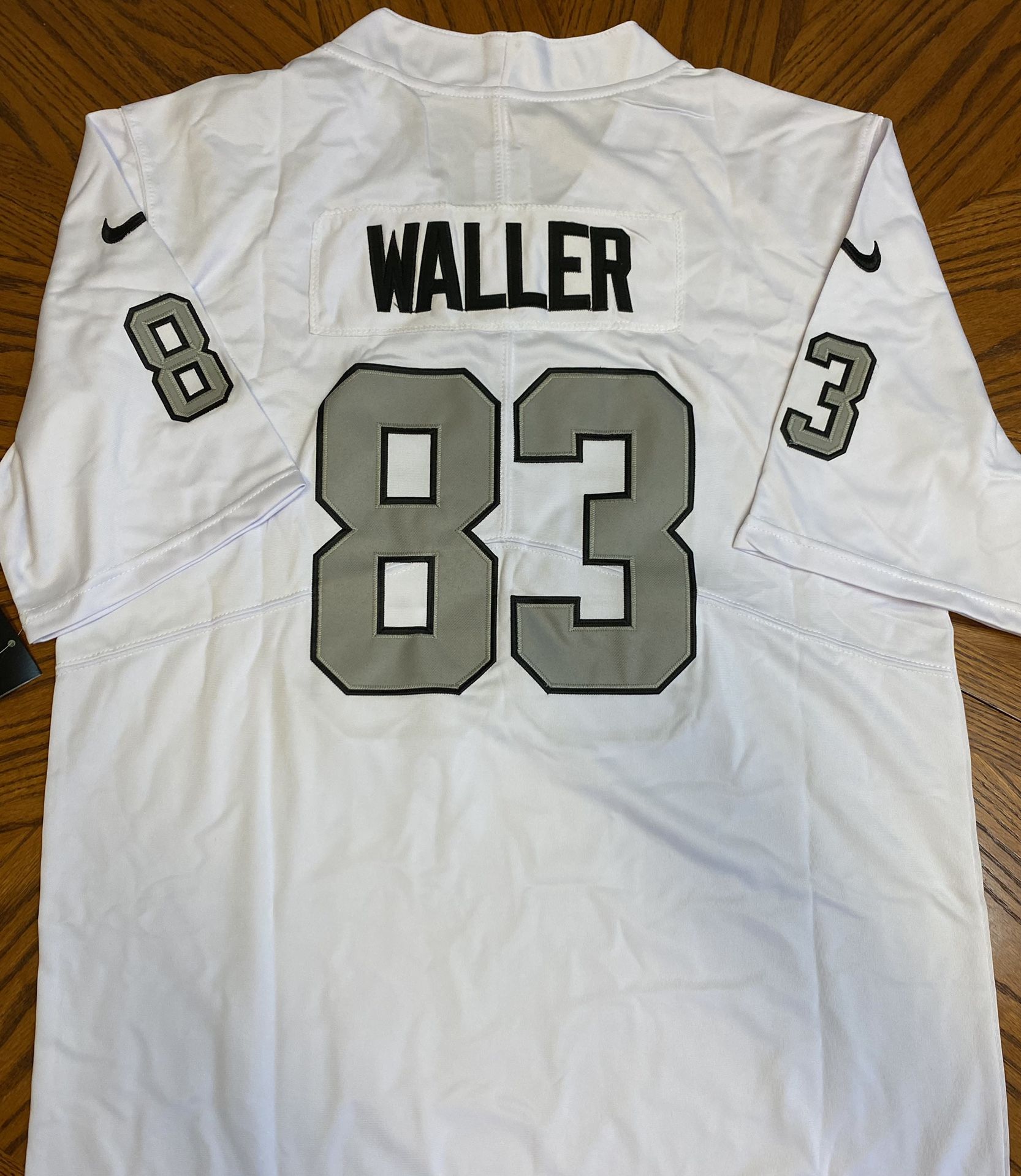 Raiders Waller Jersey White Color Rush Silver Men's Medium Large