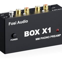 Fosi Audio Box X1 Phono Preamp For MM Turntable Mini Stereo Audio Hi-Fi Phonograph/Record Player Preamplifier With 3.5MM Headphone And RCA Output With