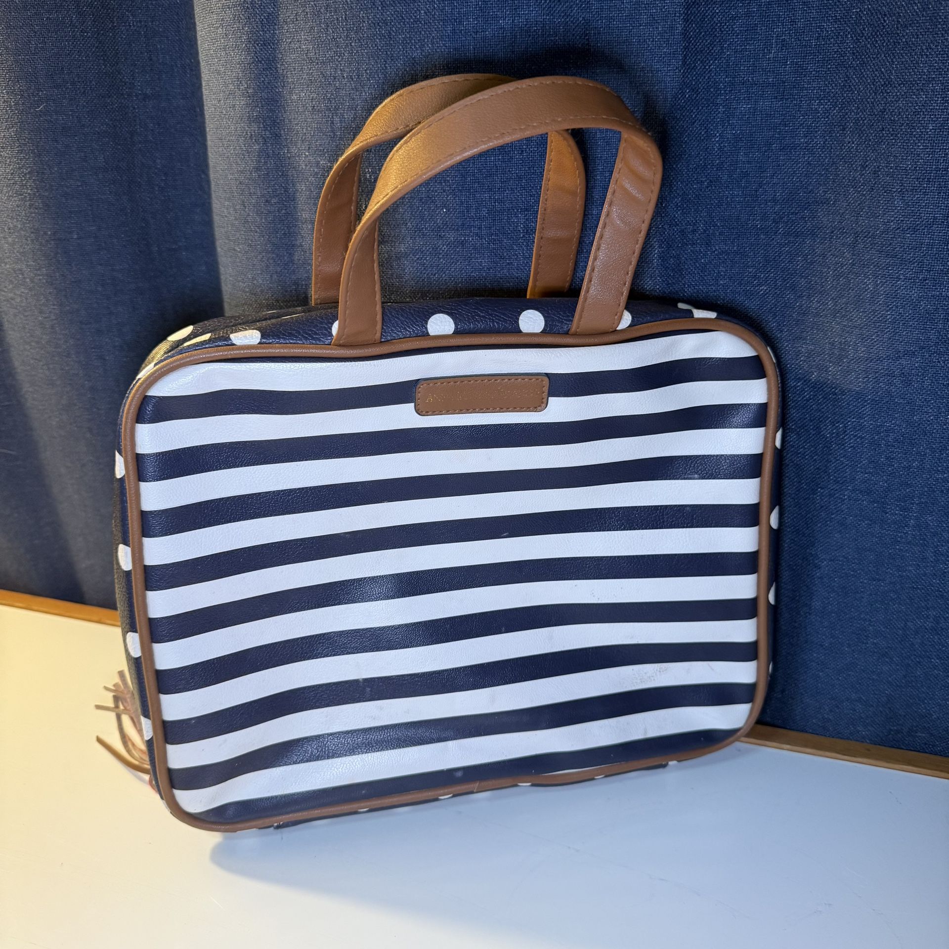 Anna Martina Franco Striped Travel Organizer / Cosmetic Case