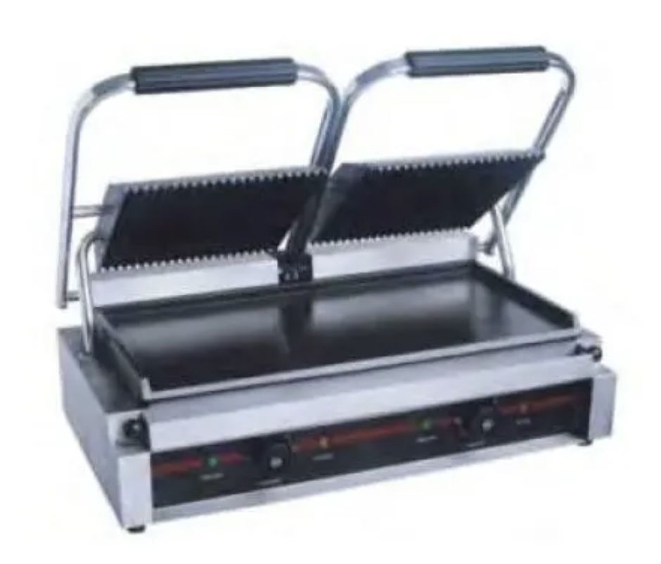 🥪🔥Serv-Ware EPG-200GF Single Sandwich Panini Grill w/ 18" x 9" Grooved & Smooth Plates, 120V🥪🔥