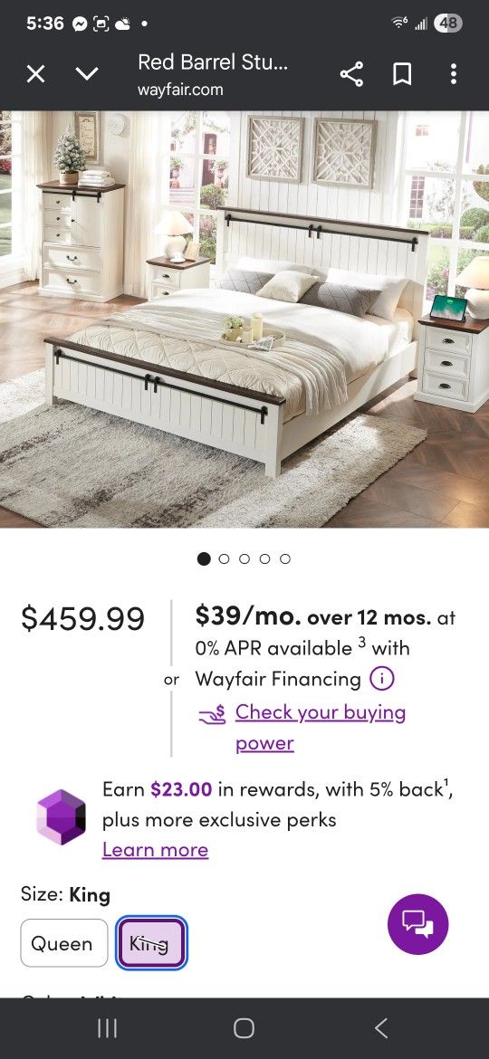 Farmhouse King Frame With Mattress And Box Spring