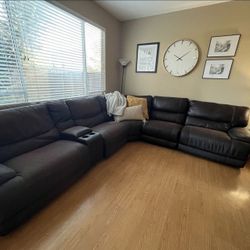 Brown Leather Couch FREE DELIVERY 