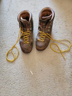 Vintage leather hea y duty worksheet toe  boots size 12