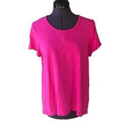 Chico's Women's Ultimate T-Shirt Short-Sleeve Hot Pink Size 1