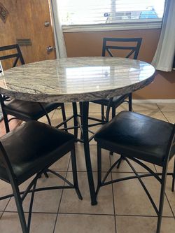 Counter Height Dining Table Set – Table + 4 Chairs