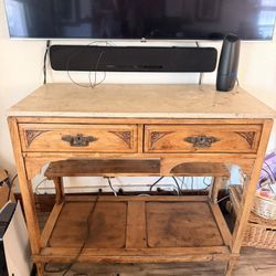 Wood Table With Stone Countertop