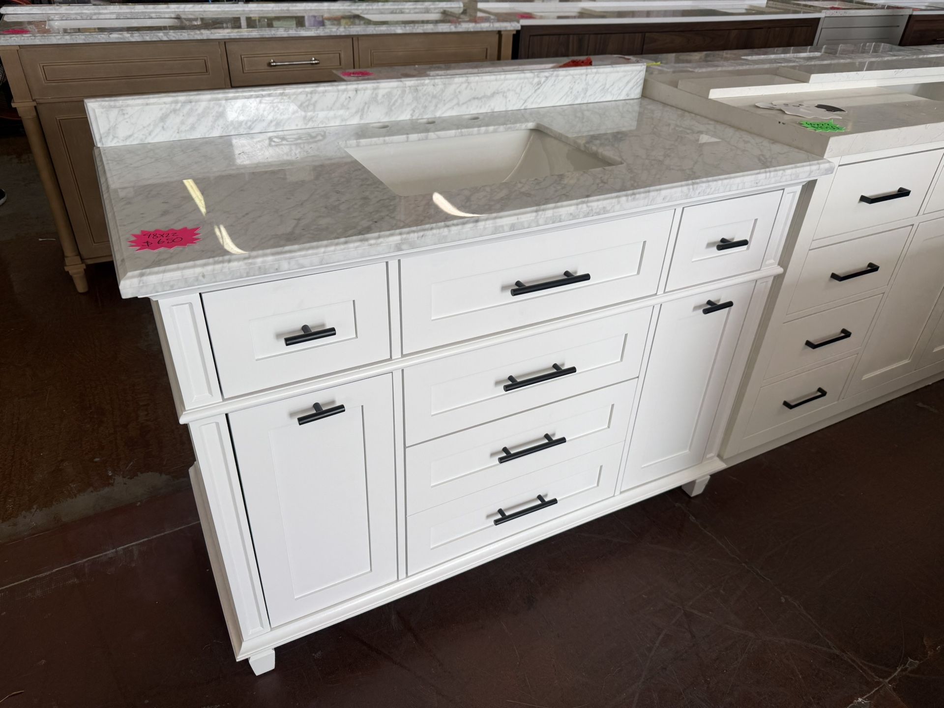 Tarbot 48 in. Single Sink White Bath Vanity with Carrara Marble Top with Integrated Power Outlet