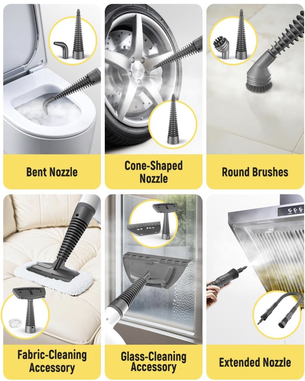 π In π¦ Handheld Steam Cleaner with Safety Lock,500mL Large Tank&19PCS Accessories-Multi-Surface Deep Cleaning for Kitchen,Bathroom,Car,Sofa-Removes