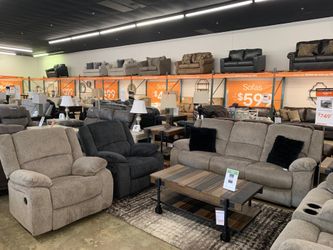 Power reclining sofa $1 down no credit check financing