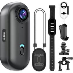 4K Mini Action Camera 128GB Thumb POV Portable Body Cam Wearable Video Recorder with IPX7 Waterproof Underwater Camcorder, Helmet Mount, Magnetic Spor