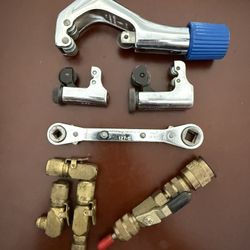 IMPERIAL TUBING CUTTER SET: #312-FC, #TC-2050, #TC-1050. SERVICE WRENCH:  #127-C.+ADAPTORS!!!😎