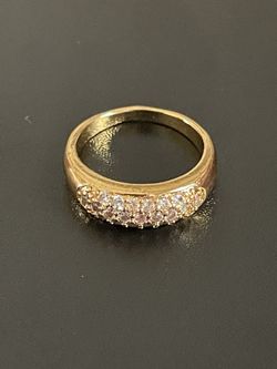 Gold Plated Simulated Diamond Woman Ring Size 6