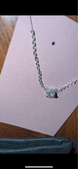 Solitaire Lab Diamond Pendant (1/2 Ct. Tw.) in 18K White Gold necklace