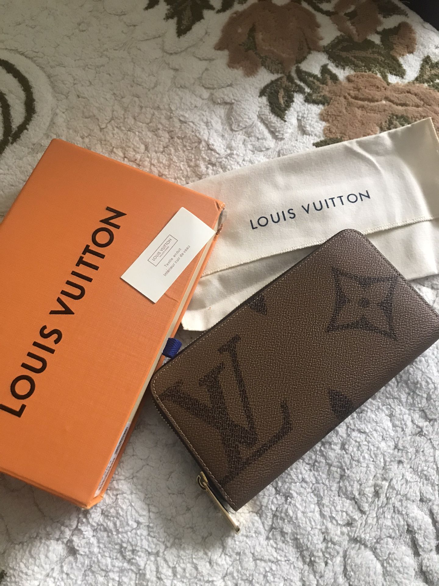 Louis Vuitton Zipper Wallet Purse Brown Monogram New