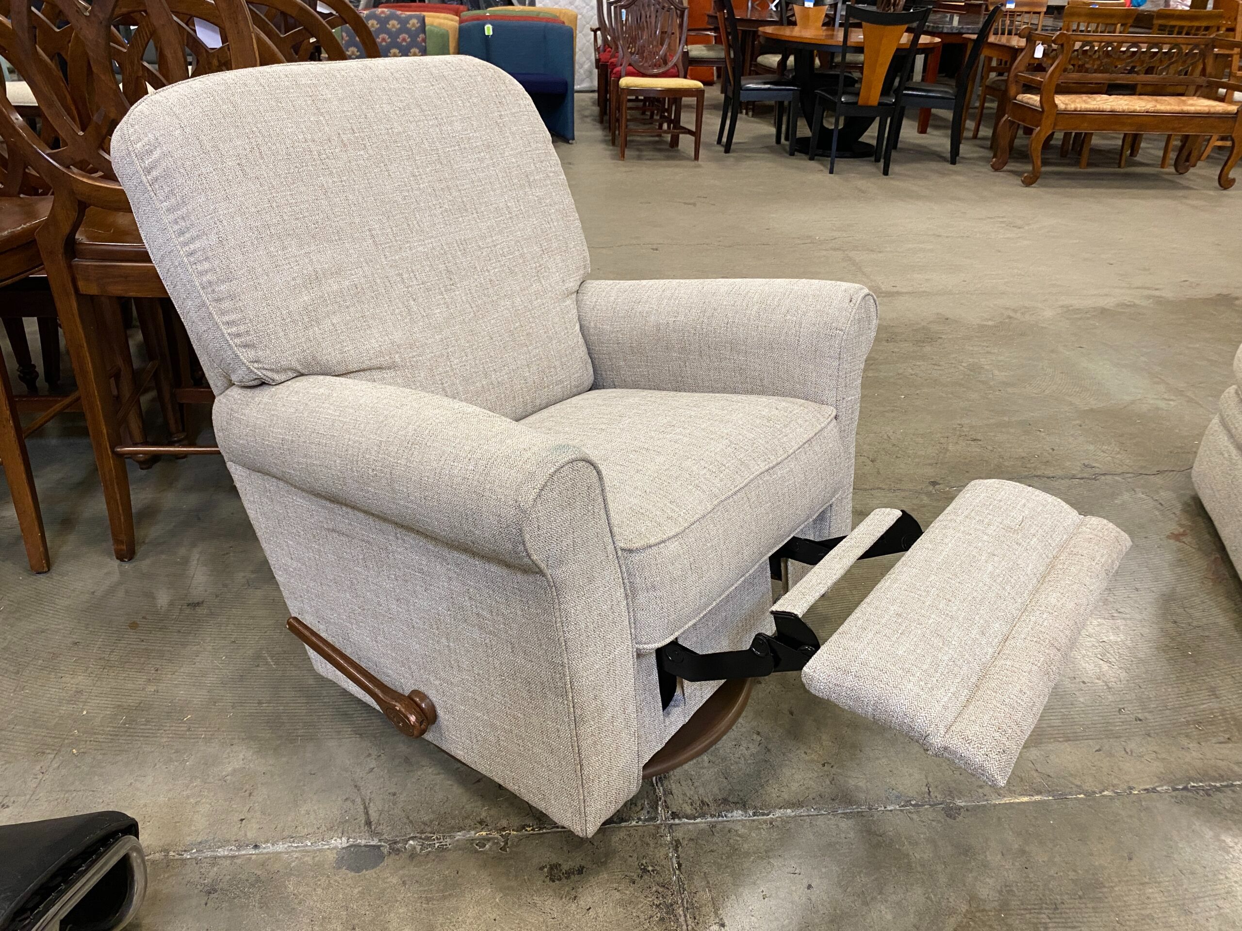 LA-Z-BOY Grey Manual Reclining Rocking Swivel Armchair
