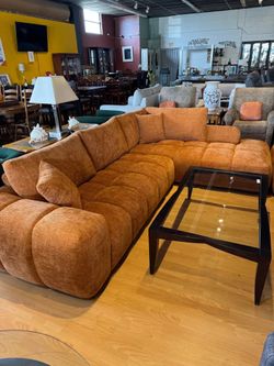 Beautiful MCM Style Orange Sectional Mid Century Modern 
