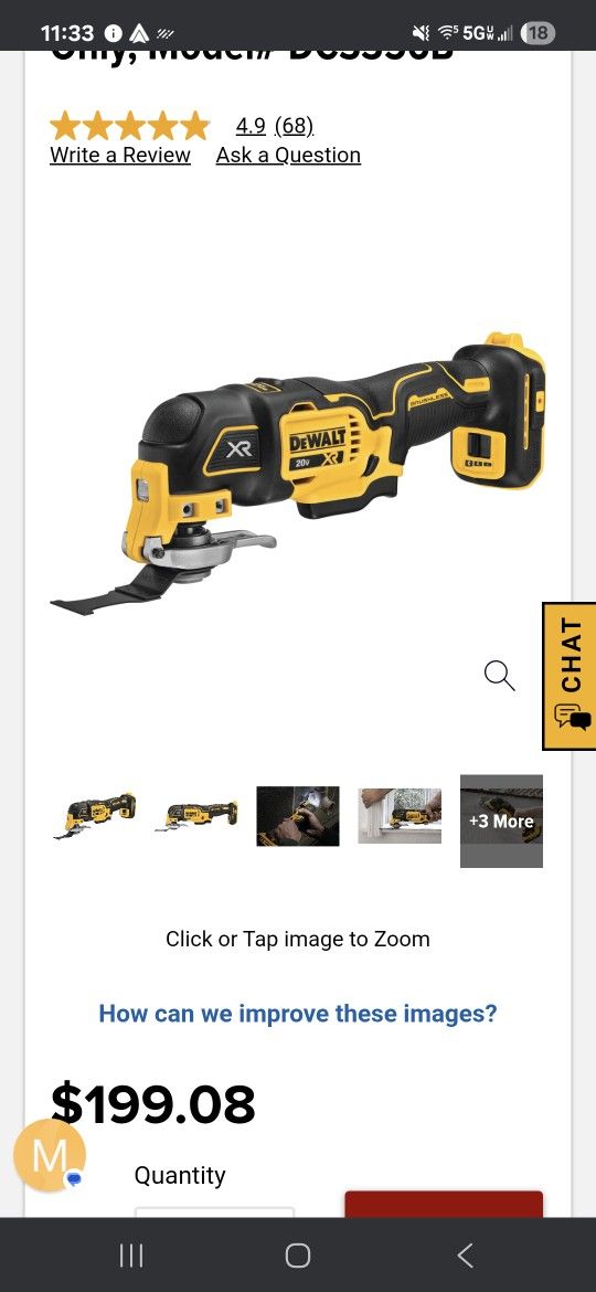 Brand New Dewalt Multi Tool With 2 Blades