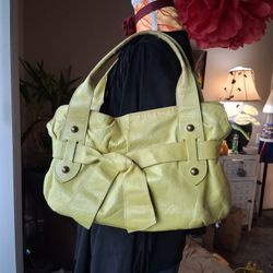 Roberta Gandolfi Lime Green Leather Shoulder Handbag 