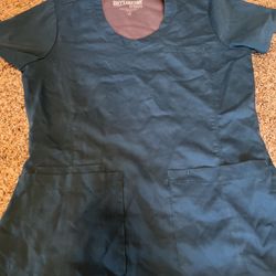 Greys Anatomy Womens XS Caribbean Blue Scrub Top
