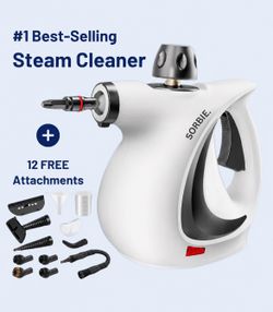 NEW SORBIE Handheld Steam Cleaner, Pressurized Multi-Purpose Steamer with 12 pcs