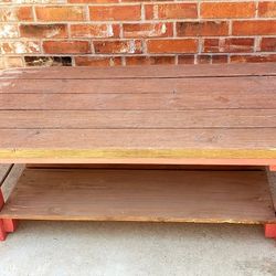Solid Oak Large Patio Table 27x18x52 
