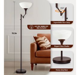 Floor Lamp with Glass Shade