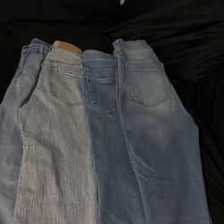 Bundle of jeans, sandals and shoes