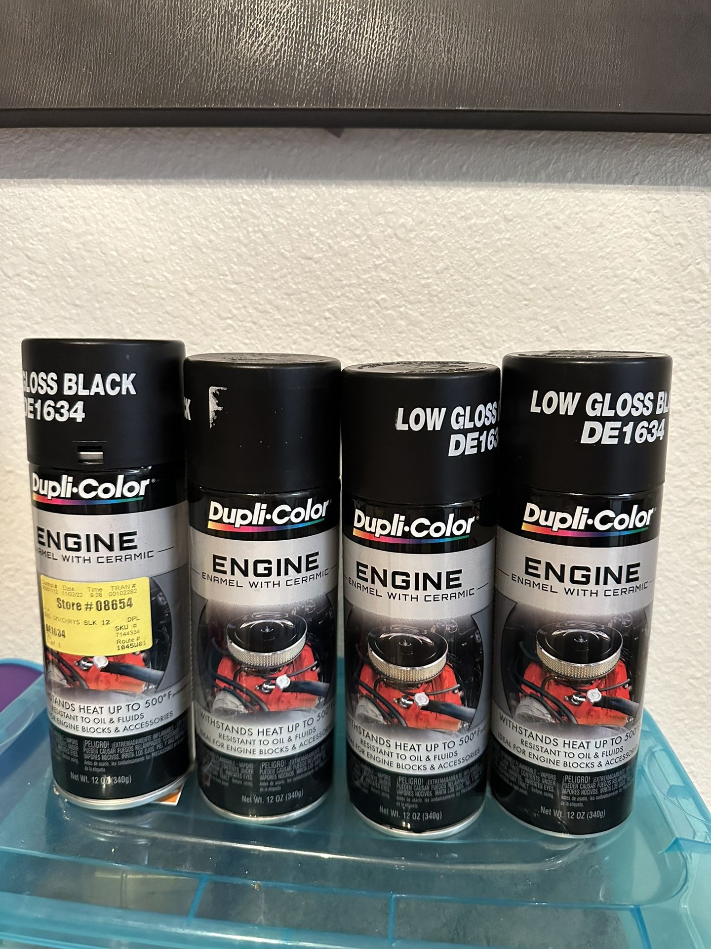 Dupli-Color DE1613 Engine Enamel Spray Paint with Ceramic - Gloss Black - 12 oz