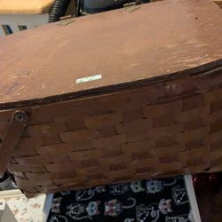 Vintage Bentwood large picnic basket