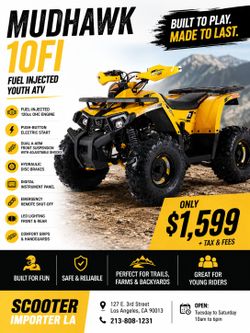 🔥 DENAGO MUDHAWK 10FI FUEL-INJECTED YOUTH ATV 🔥