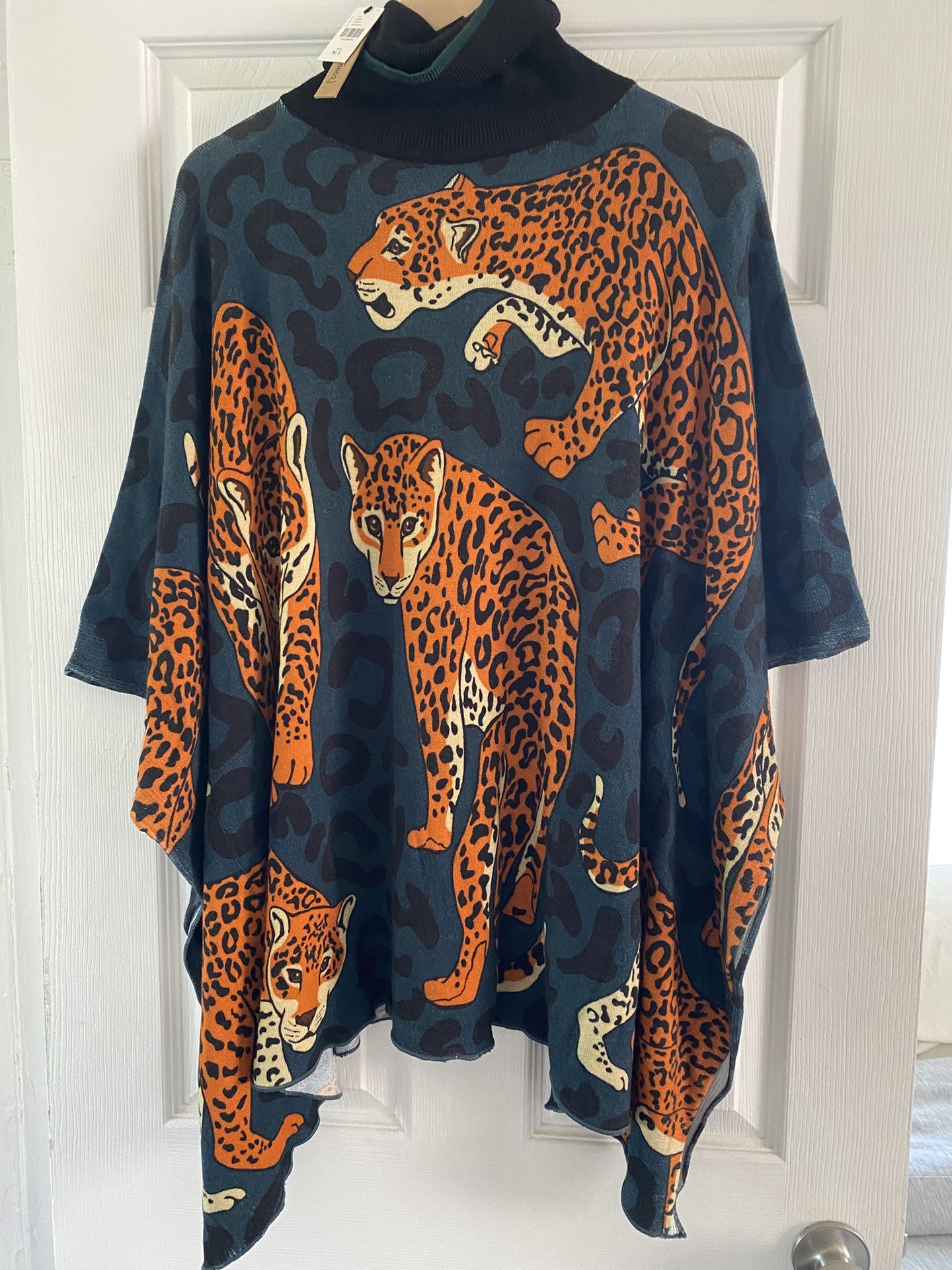 New With Tags! Anthropologie Conditions Apply Collection Leopard Print Poncho