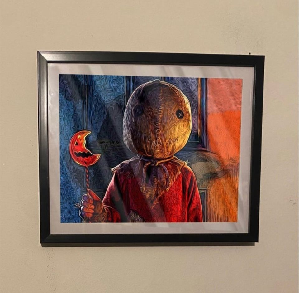 Sam – Trick ’r Treat – Custom Art in Black Frame