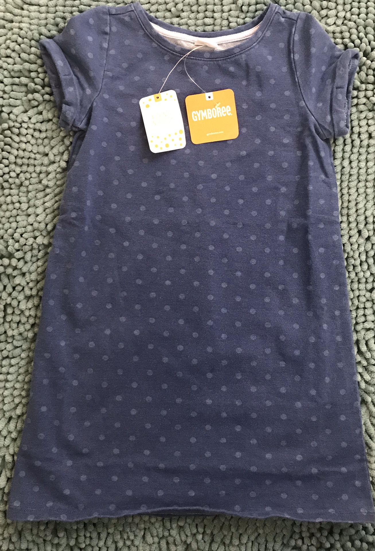 NEW WITH TAGS GYMBOREE NAVY BLUE POLKA DOTTED TODDLER DRESS SIZE 5 T