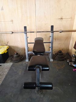 Free weight bench with weights included