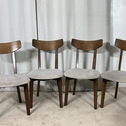 Walnut MCM Dining Chairs (4) THRESHOLDS