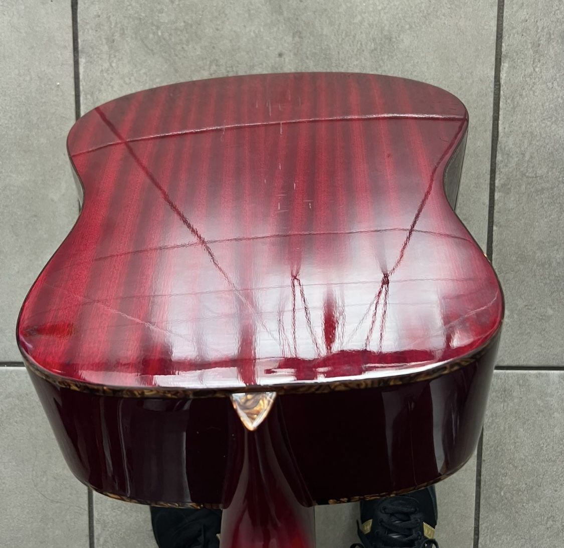 Nice Beautiful Cherry Red RIGHT Handed Guitar Comes With It’s Cover To Protected 